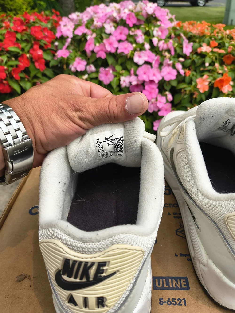 Nike Men’s Air Max Sneakers - Off-White and Gray